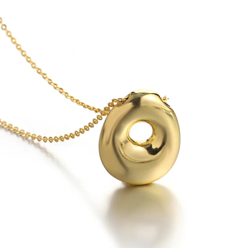 Women's necklace with initial pendant - letter 