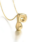 Women's necklace with initial pendant - letter 