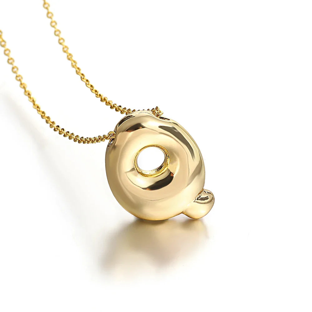 Women's necklace with initial pendant - letter 