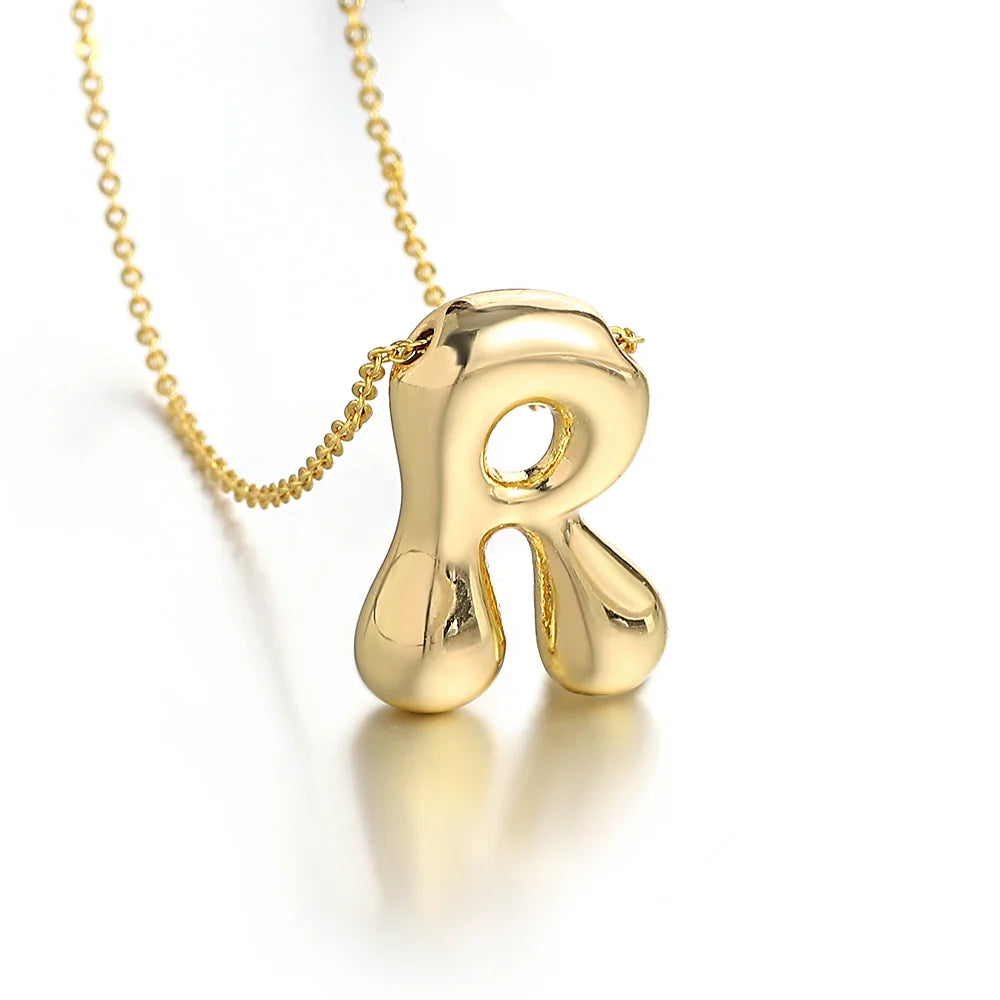 Women's necklace with initial pendant - letter 