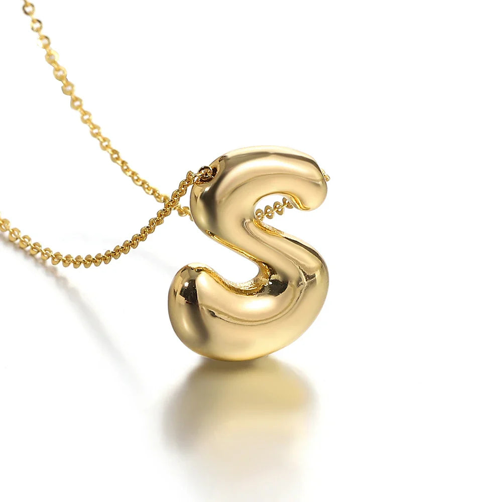 Women's necklace with initial pendant - letter 