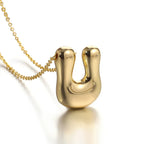 Women's necklace with initial pendant - letter 