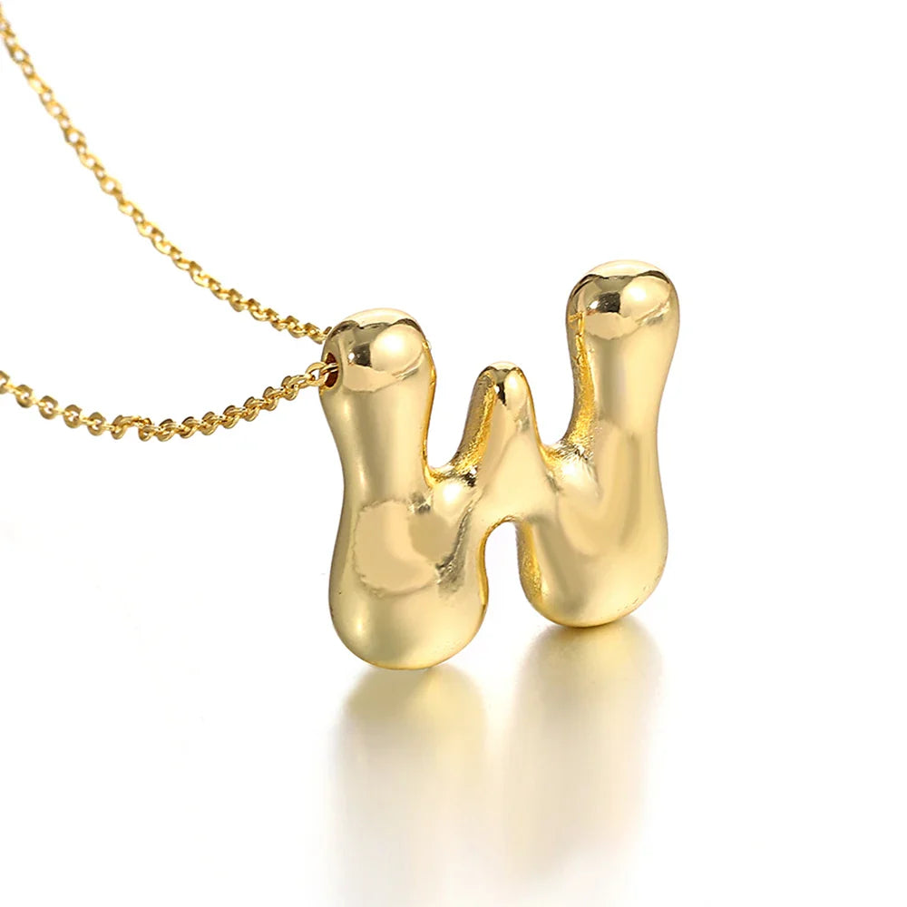 Women's necklace with initial pendant - letter 