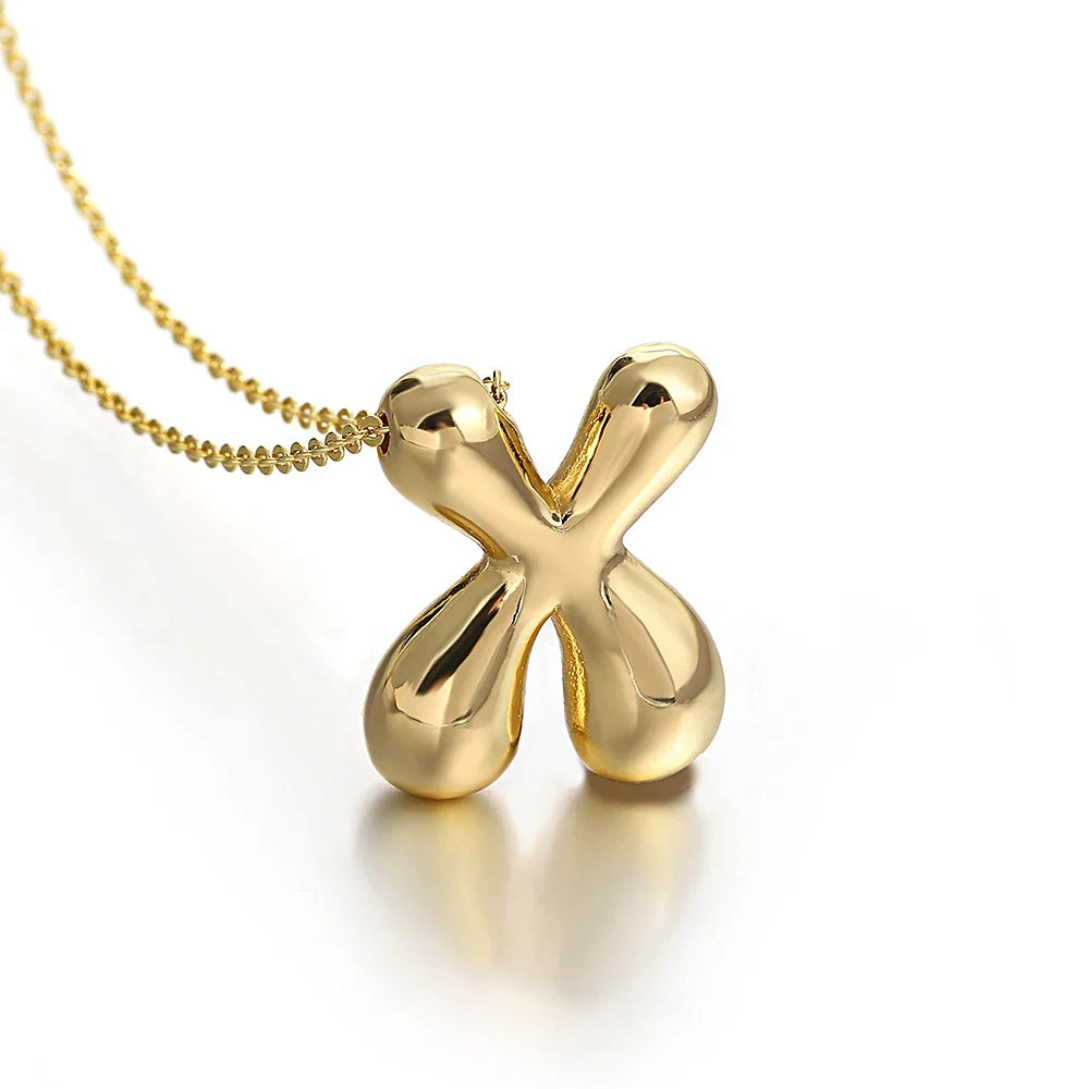 Women's necklace with initial pendant - letter 