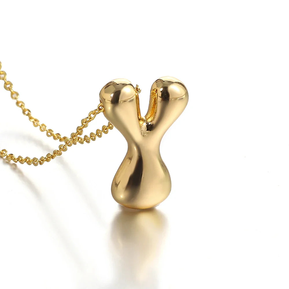 Women's necklace with initial pendant - letter 
