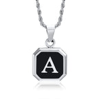 Men's necklace with hexagonal initial pendant a
