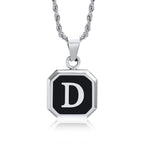 Men's necklace with hexagonal initial pendant d