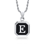 Men's necklace with hexagonal initial pendant e