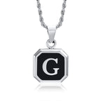 Men's necklace with hexagonal initial pendant g
