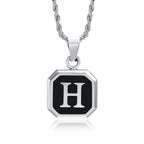 Men's necklace with hexagonal initial pendant h