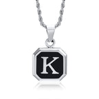 Men's necklace with hexagonal initial pendant k