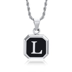 Men's necklace with hexagonal initial pendant l