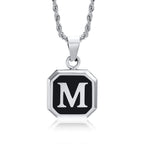 Men's necklace with hexagonal initial pendant m
