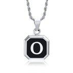 Men's necklace with hexagonal initial pendant o