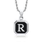 Men's necklace with hexagonal initial pendant r
