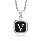 Men's necklace with hexagonal initial pendant v