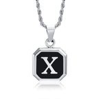 Men's necklace with hexagonal initial pendant x