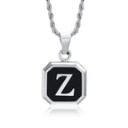 Men's necklace with hexagonal initial pendant z