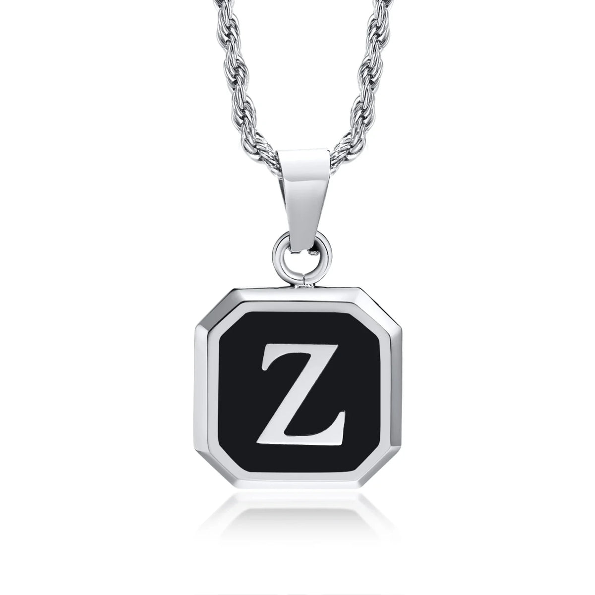 Men's necklace with hexagonal initial pendant z