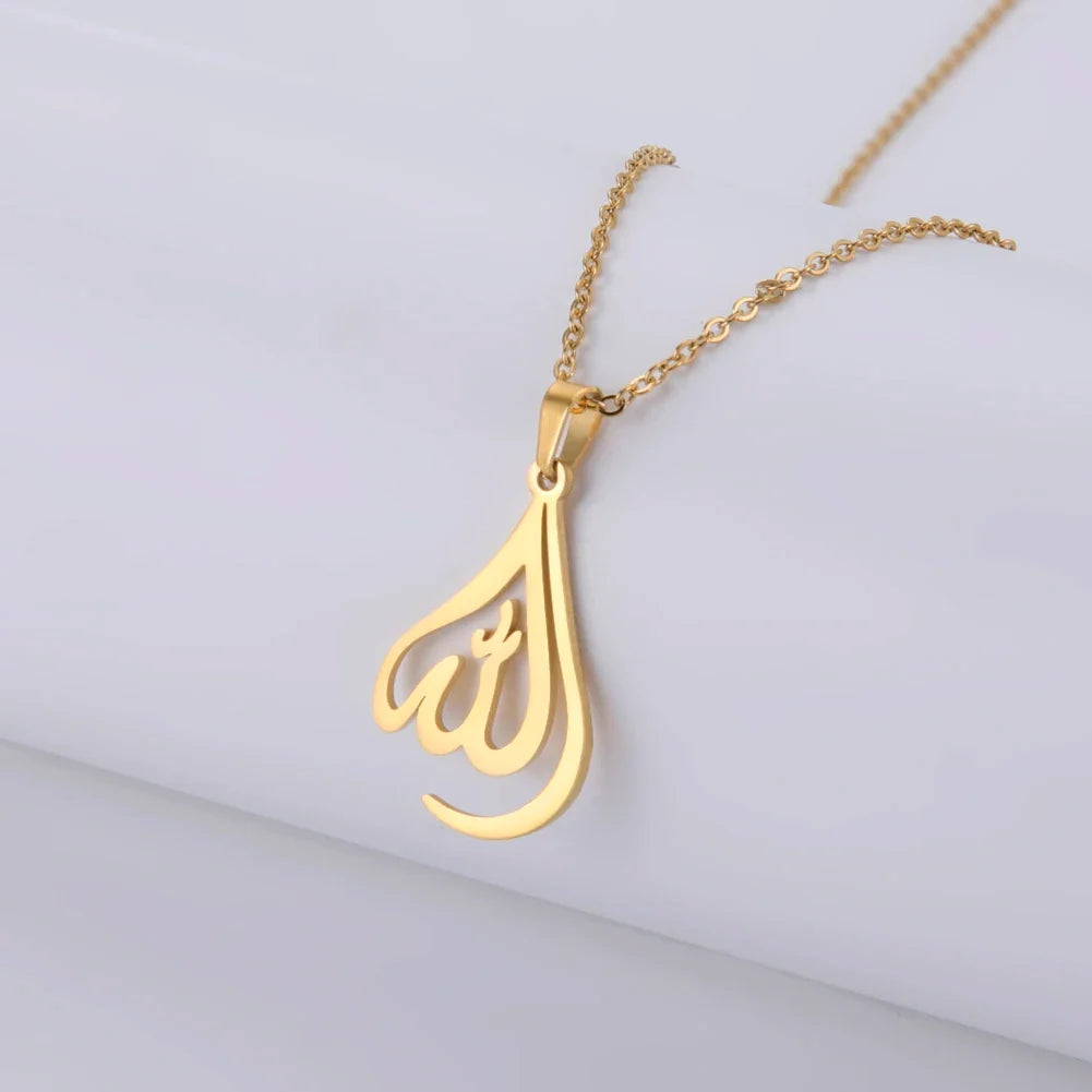Necklace for men or women with Arabic Muslim Islamic Allah pendant gold