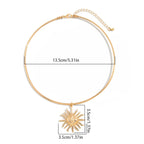 Güneş Kolye Ucu ile Choker Kolye