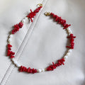 Collier Ras de Cou Pendentif Corail