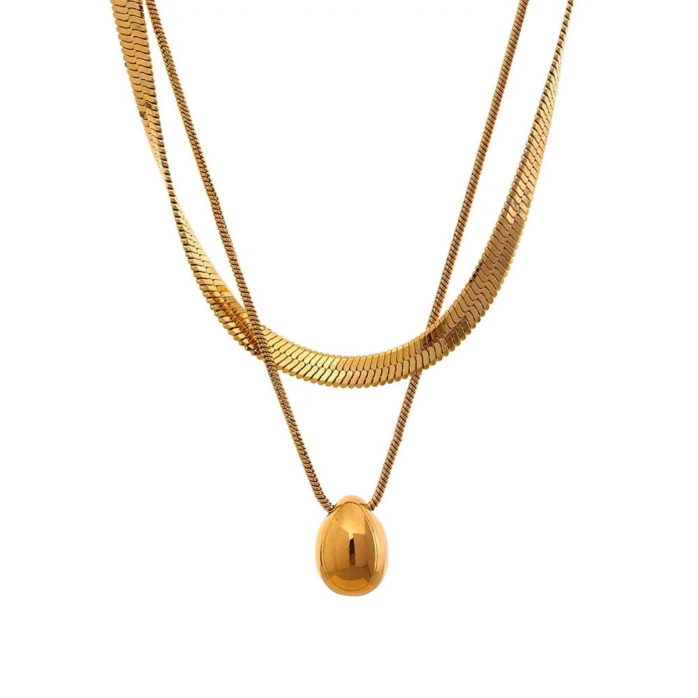 Büyük Damla Altın Kolye Ucu Choker Kolye