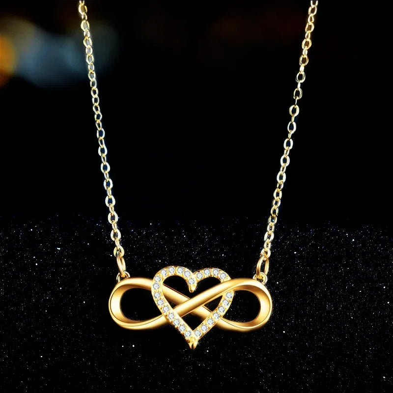 Infinity Symbol Necklace Pendant Woman Heart 