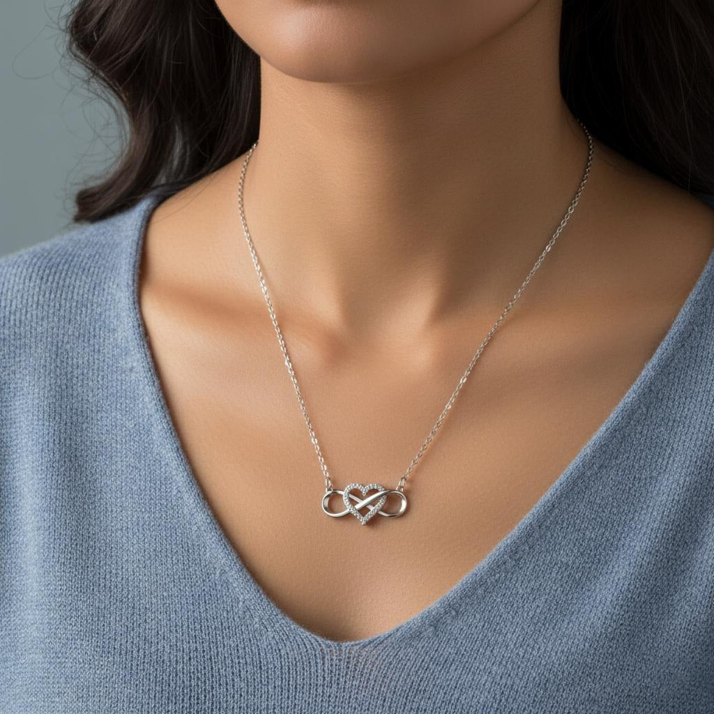 Infinity Symbol Necklace Pendant Woman Heart 