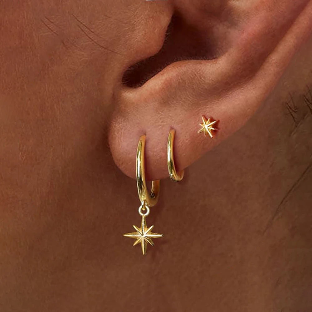 Lot de 3 Boucles d'Oreilles Etoile
