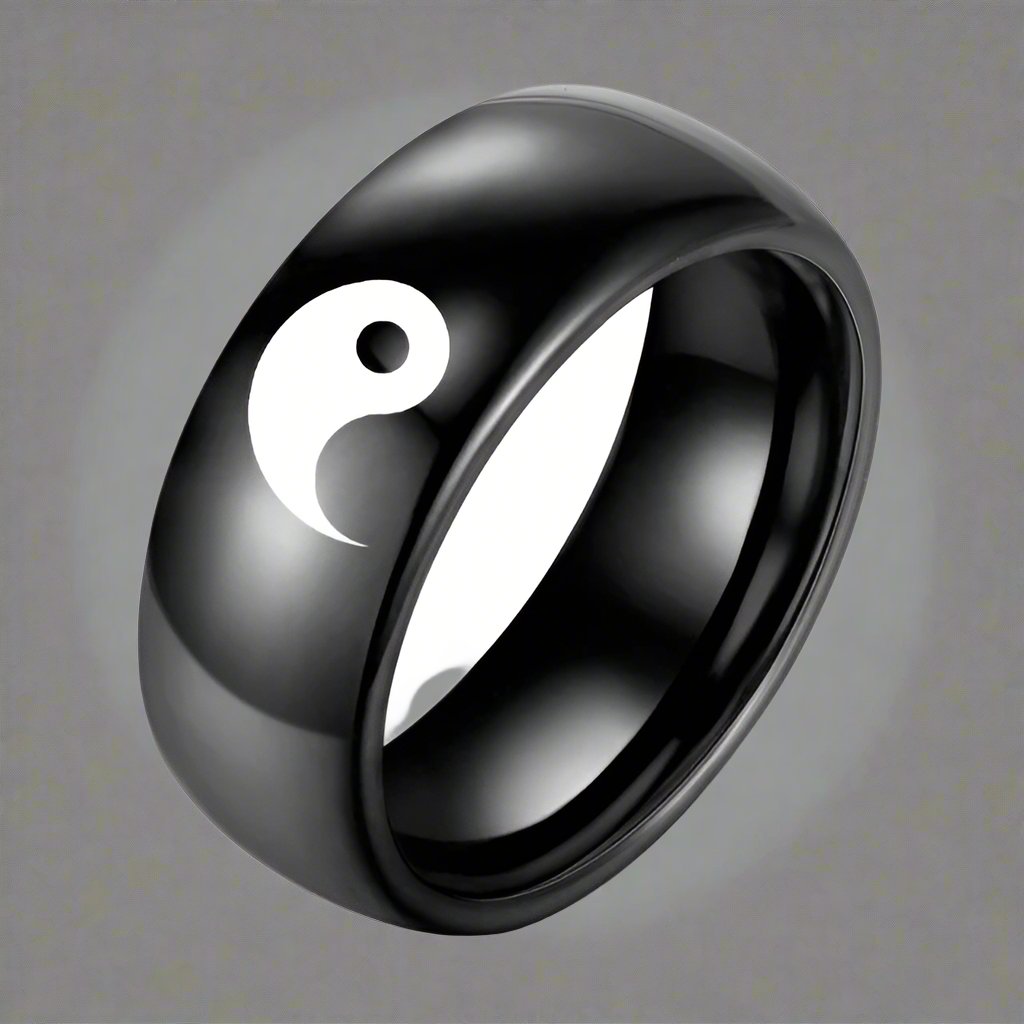 Yin Yang Ring in Black Color 