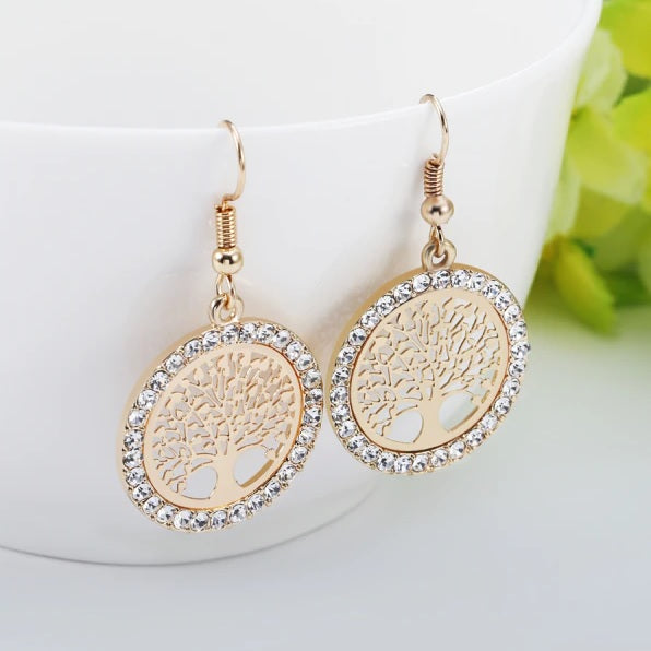 Tree of Life Rose Gold Earring