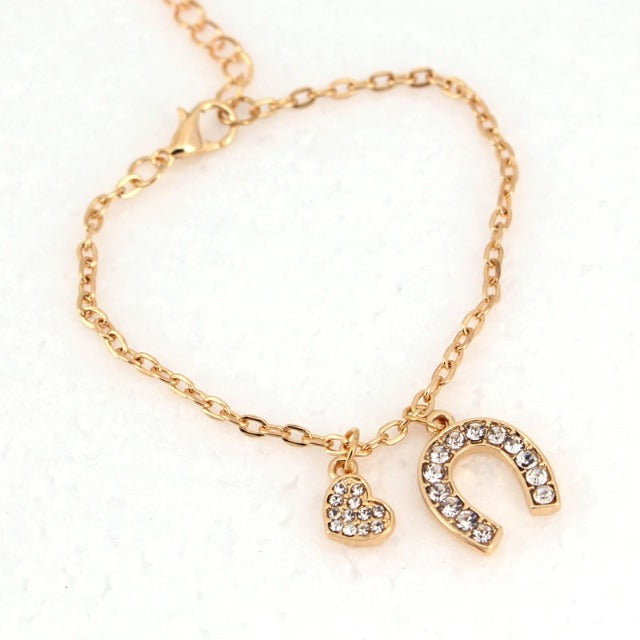 Horseshoe Chain Bracelet Lucky Horseshoe Gold