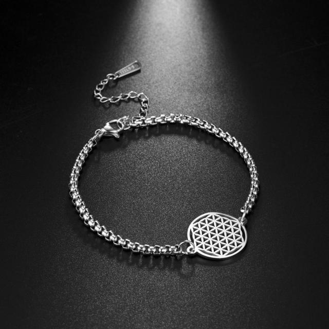 Bracelet Fleur de Vie Dawapara Mandala Gourmette gümüş