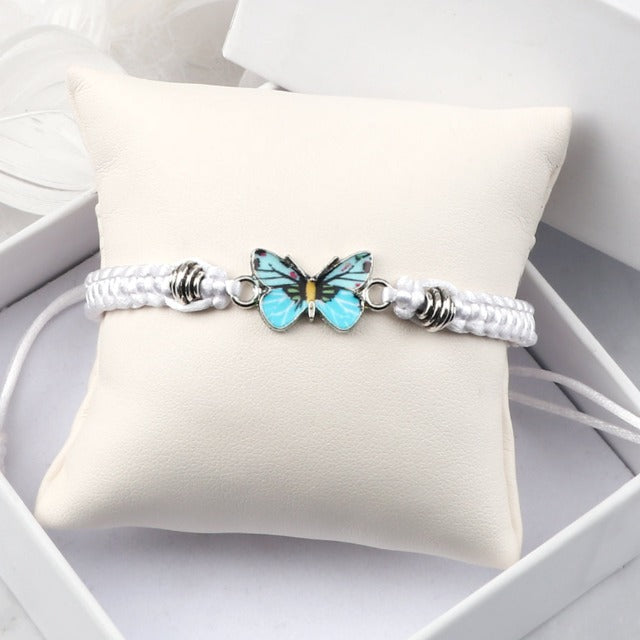 White Blue Butterfly Bracelet