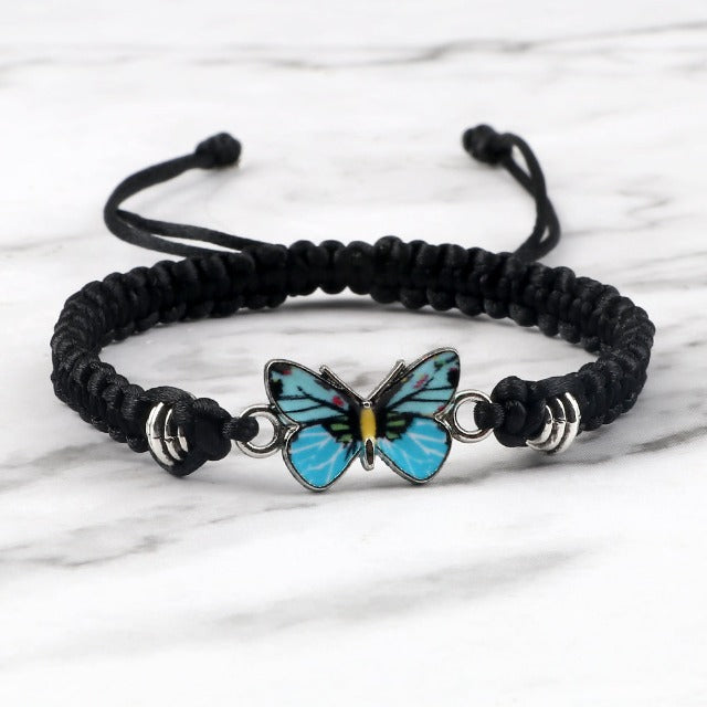 Black Blue Butterfly Bracelet