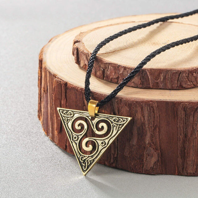 Triskel Necklace Celtic Triskel Necklace (Silver or Gold) antique bronze