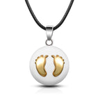 Pregnant Woman Pendant Necklace Pregnancy Bola gold-plated feet