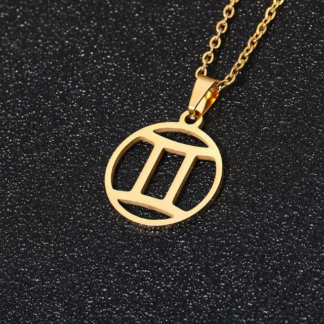 Zodiac Sign Necklace - Pendant 12 Constellations 