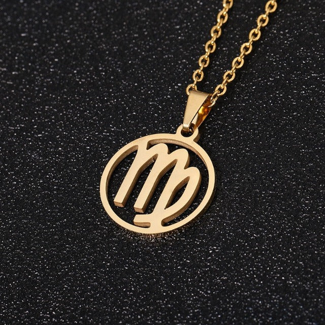 Zodiac Sign Necklace - Pendant 12 Constellations 