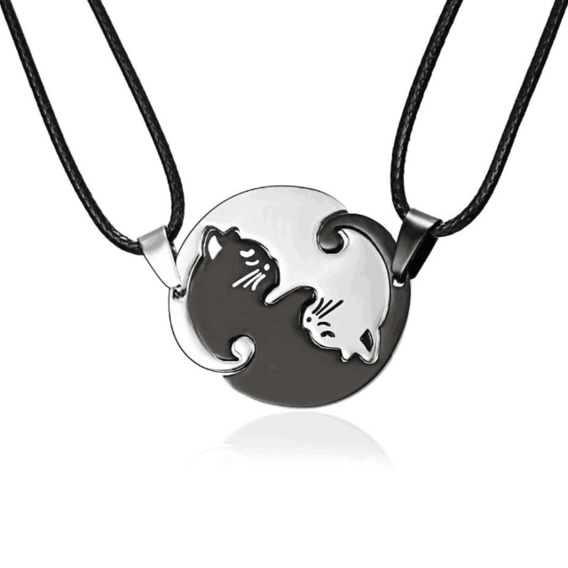 Ogrlica Yin Yang razdelljiva srebrna